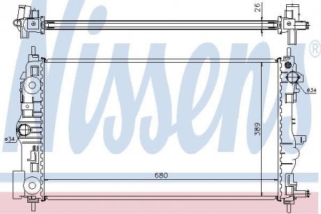 Купить Радиатор охлаждения двигателя Chevrolet Cruze, Opel Astra NISSENS 61676 (фото1) подбор по VIN коду, цена 4896 грн.