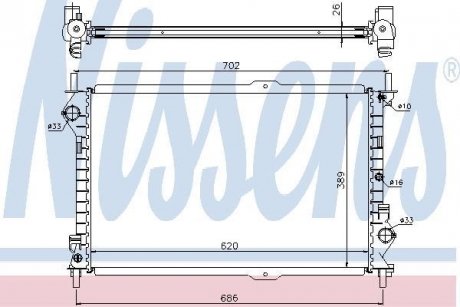 Купить Радиатор Ford Transit, Connect NISSENS 62156A (фото1) подбор по VIN коду, цена 7270 грн.