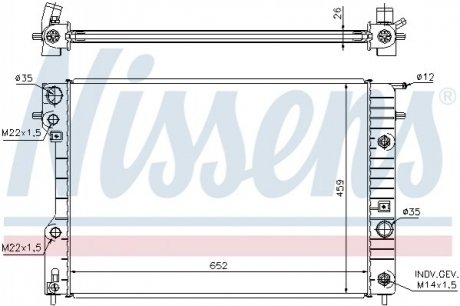 Купить Радиатор системы охлаждения Opel Omega NISSENS 63072A (фото1) подбор по VIN коду, цена 4532 грн.
