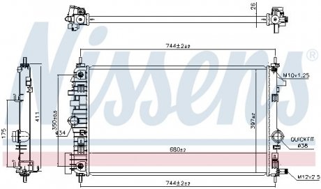 Купити Радіатор SAAB 9-5, Opel Insignia NISSENS 630769 (фото1) підбір по VIN коду, ціна 6323 грн.