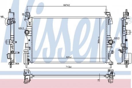 Купить Радиатор Opel Corsa NISSENS 630785 (фото1) подбор по VIN коду, цена 5399 грн.