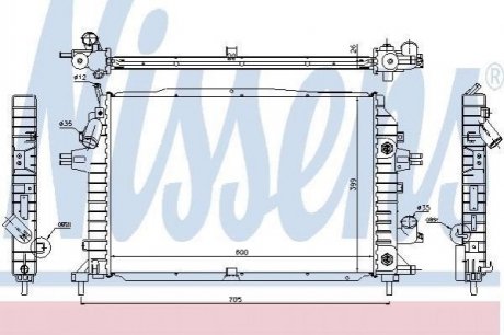 Купить Радиатор Opel Zafira NISSENS 63115A (фото1) подбор по VIN коду, цена 6344 грн.