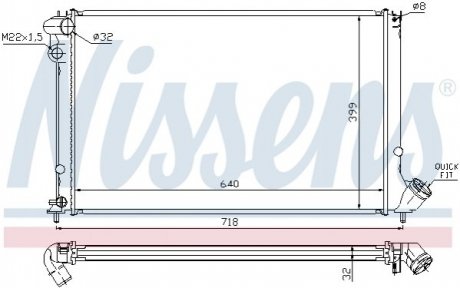 Купить Радиатор охлаждения Peugeot 406 NISSENS 63733 (фото1) подбор по VIN коду, цена 3866 грн.