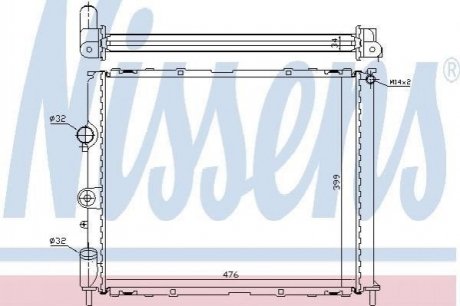 Радіатор RN CLIO II(98-)2.0 i 16V(+)[OE 77 00 836 303] Renault Clio, Kangoo NISSENS 63768