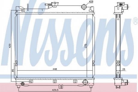 Купить Радиатор охлаждения Suzuki Jimny NISSENS 64162 (фото1) подбор по VIN коду, цена 3719 грн.