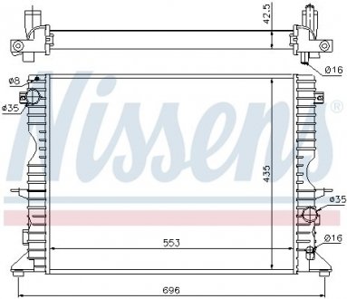Купить Радиатор Land Rover Defender NISSENS 64311A (фото1) подбор по VIN коду, цена 5390 грн.