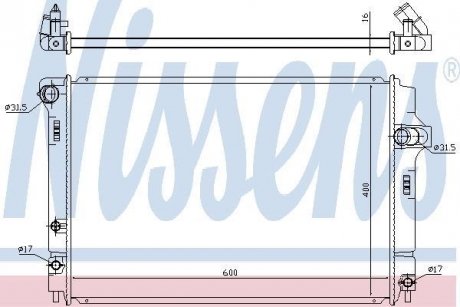 Купить Радиатор охлаждения Toyota Yaris NISSENS 646873 (фото1) подбор по VIN коду, цена 4180 грн.