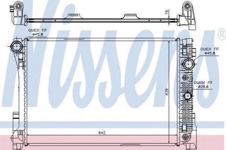 Радиатор охлаждения Mercedes W204 NISSENS 67161