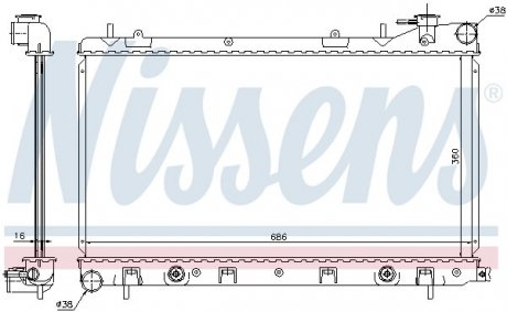 Купить Радиатор Subaru Forester NISSENS 67728 (фото1) подбор по VIN коду, цена 4511 грн.