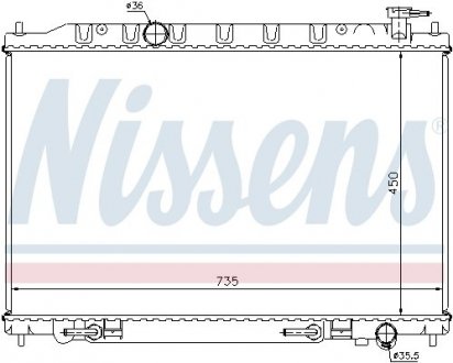 Купити Радіатор NS MURANO Z50(04-)3.5 i V6 24V[OE 21460-CA010] Nissan Murano NISSENS 68712 (фото1) підбір по VIN коду, ціна 6178 грн.