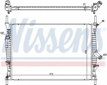 Радіатор FD TRANSIT(06-)2.2 TDCI(+)[OE 1494933] Ford Transit NISSENS 69240