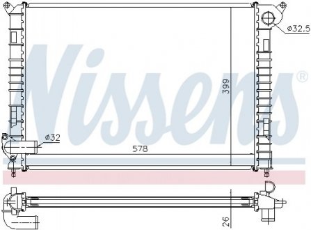 Купить Радиатор охлаждения Mini Cooper NISSENS 69700A (фото1) подбор по VIN коду, цена 3671 грн.