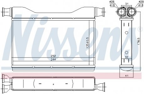 Радиатор печки BMW F10, F13, F12, F01, F04, F11, F07, F06 NISSENS 70528