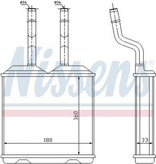Радиатор системы отопления салона Opel Corsa, Combo NISSENS 72634