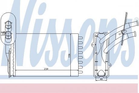 Радіатор опалювача салону Volkswagen Golf, Jetta, Passat, Corrado, Vento, Seat Toledo, Ibiza, Volkswagen Polo, Seat Cordoba, Volkswagen Caddy, Audi A3 NISSENS 73961