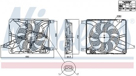 NISSAN Вентилятор радиатора двигатель. QASHQAI 1.5, 2.0 06- NISSENS 850017