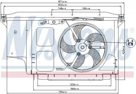 Вентилятор радиатора Peugeot 206 NISSENS 85007