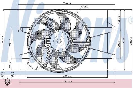 Купить FORD Вентилятор радіатора (з дифузором) FUSION 1.4, 1.6 02-, MAZDA NISSENS 85029 (фото1) подбор по VIN коду, цена 3792 грн.