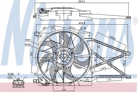 OPEL Вентилятор радіатора двиг. ASTRA / ZAFIRA 1.4-2.2 98- Opel Astra, Zafira NISSENS 85179