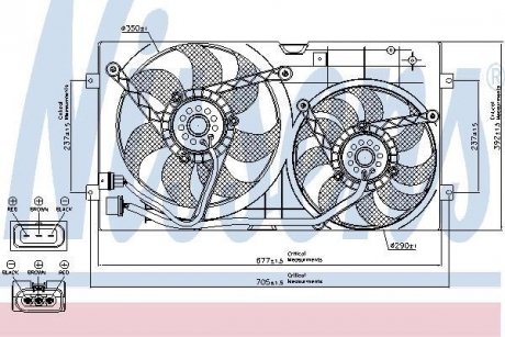 Купити VW Вентилятор радіатора BEETLE 98-, AUDI, SEAT, SKODA Volkswagen Polo, Audi A3, Skoda Octavia, Volkswagen Golf, Audi TT, Volkswagen Bora, Seat Toledo, Leon, Skoda Fabia, Seat Ibiza, Cordoba NISSENS 85250 (фото1) підбір по VIN коду, ціна 8534 грн.