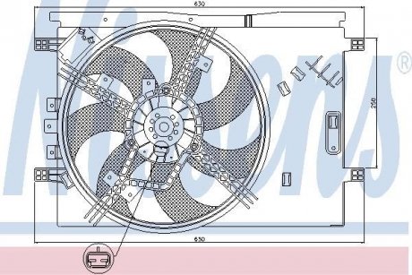 OPEL Вентилятор радиатора Corsa D, Fiat Grande Punto, Punto 0.9/1.4 06- NISSENS 85563