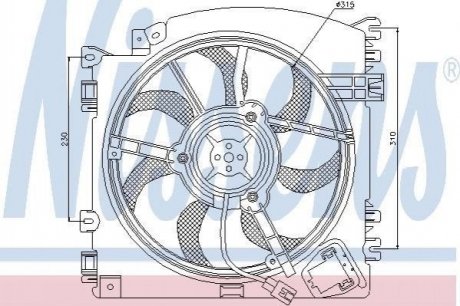 Вентилятор радиатора Nissan Micra, Note NISSENS 85598