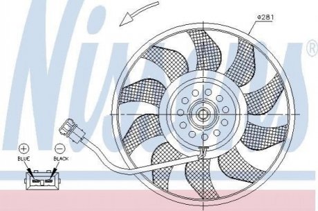 Вент-р VW TRANSPORTER T4(90-)1.9 D(+)[OE 701.959.455 AE] NISSENS 85618