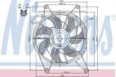 Купить Вентилятор радиатора Hyundai Accent NISSENS 85620 (фото1) подбор по VIN коду, цена 2043 грн.