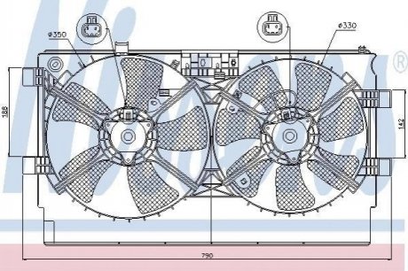 Вентилятор радиатора Mitsubishi Outlander, Lancer, ASX NISSENS 85635