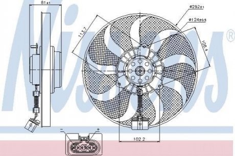 Вентилятор радіатора Skoda Octavia, Volkswagen Golf, Bora, Seat Leon, Toledo NISSENS 85715