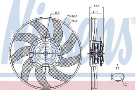Вентилятор радіатора Audi A6, Q5, A5, A4 NISSENS 85727