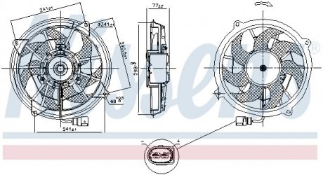 VW Вентилятор радиатора SHARAN 1.8, 1.9, 2.0, 2.8 97- NISSENS 85909