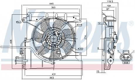 Купить Вентилятор радиатора Citroen C1, Peugeot 107, 108 NISSENS 85939 (фото1) подбор по VIN коду, цена 3188 грн.