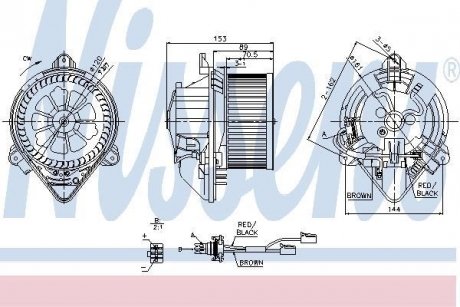 Вентилятор кабіни кондиц. Citroen Berlingo, Peugeot Partner NISSENS 87053