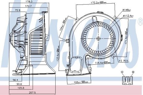 CADILLAC Вентилятор салону BLS 06- NISSENS 87067