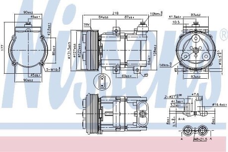 Купити Компресор кондиціонера First Fit Ford Mondeo, Transit NISSENS 890081 (фото1) підбір по VIN коду, ціна 9837 грн.