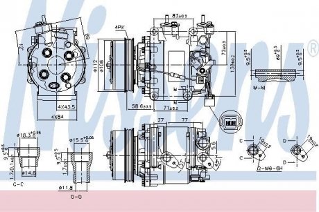 Купить Компрессор кондиционера Honda CR-Z NISSENS 890155 (фото1) подбор по VIN коду, цена 9981 грн.