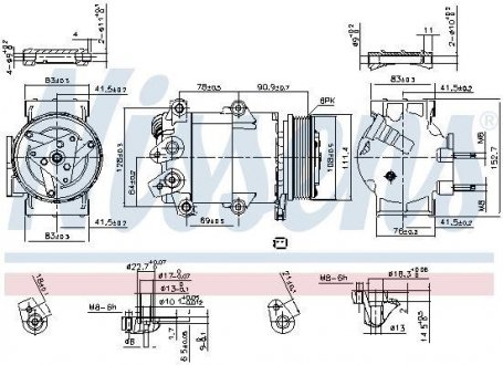 Компрессор кондиционера Ford Focus, Fiesta, B-Max, Ecosport NISSENS 890321