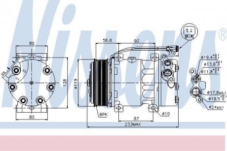 Компрессор кондиционера NISSENS 89035