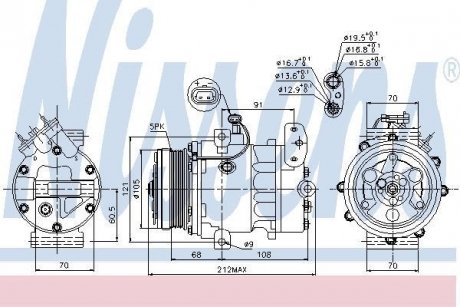 Компресор OP ASTRA G(98-)1.2 i 16V(+)[OE 1854 092] Opel Zafira NISSENS 89037