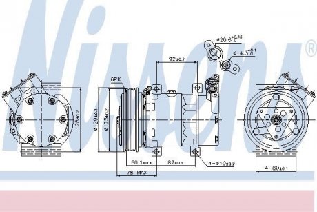 Компрессор кондиционера First Fit Renault Megane, Kangoo, Clio NISSENS 89109