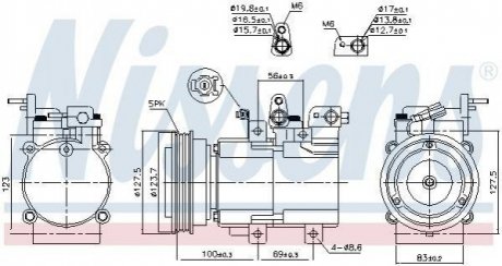 Компресор кондиціонера Hyundai Sonata, Trajet, Santa Fe, Tucson NISSENS 89194