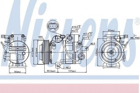 Компрессор кондиционера KIA Magentis, Hyundai Santa Fe, Sonata, I30 NISSENS 89304