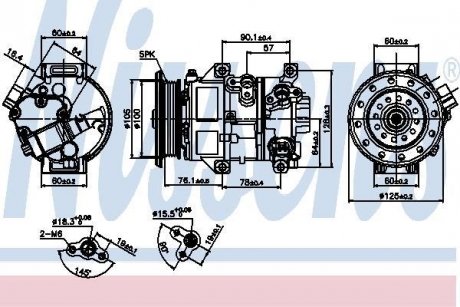 TOYOTA Компрессор кондиционера AVENSIS 2.0 D-4D 03-, COROLLA 2.0 D-4D 04- NISSENS 89309