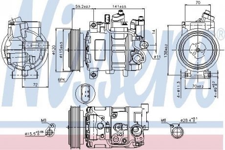 Компресор кондиціонера Audi A6 NISSENS 89415