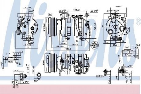 Купити Компресор кондиціонера Mazda 3, 5 NISSENS 89550 (фото1) підбір по VIN коду, ціна 14423 грн.