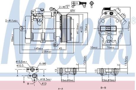 DB Компресор кондиціонера SPRINTER (B907) 18-, SPRINTER (B906) 08- NISSENS 89606