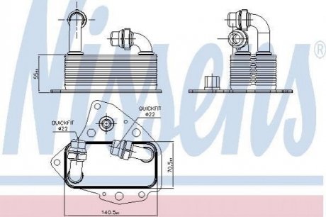 Радиатор масляный Opel Astra, Zafira, Insignia, Combo NISSENS 90803