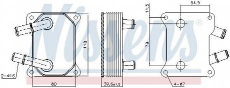 Купить Радиатор масляный Ford Focus, Galaxy, S-Max, Mondeo, C-Max NISSENS 90897 (фото1) подбор по VIN коду, цена 2631 грн.