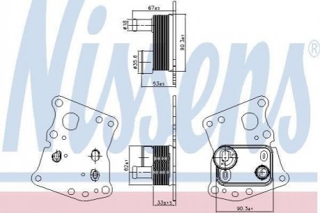 Радиатор масляный Mercedes S204, S212, W212, W204, C124, C207, C238 NISSENS 90943